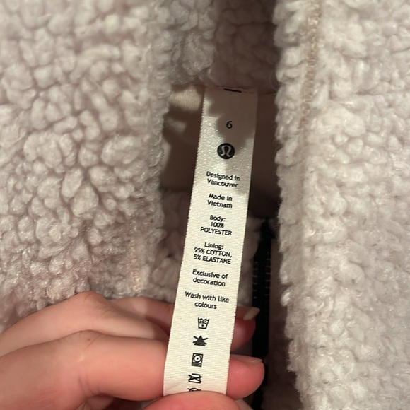 Lululemon cinchable fleece zip up size 6 white opal - Picture 6 of 9